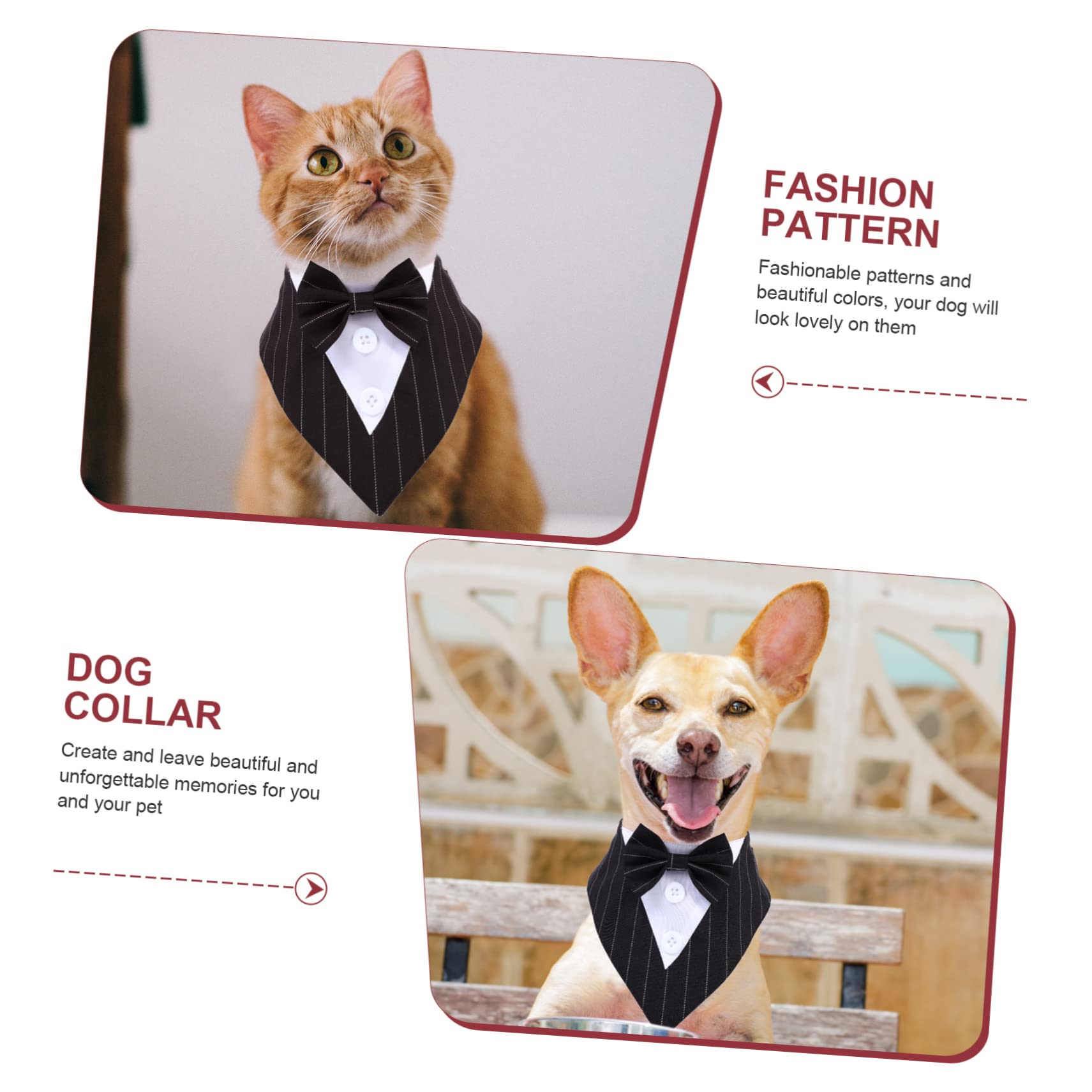 Kisangel 3pièces Bandana pour Chien Serviette De pour Animaux De Compagnie Collier Décoratif Pratique Et Élégant pour Mariage Et Événements Spéciaux