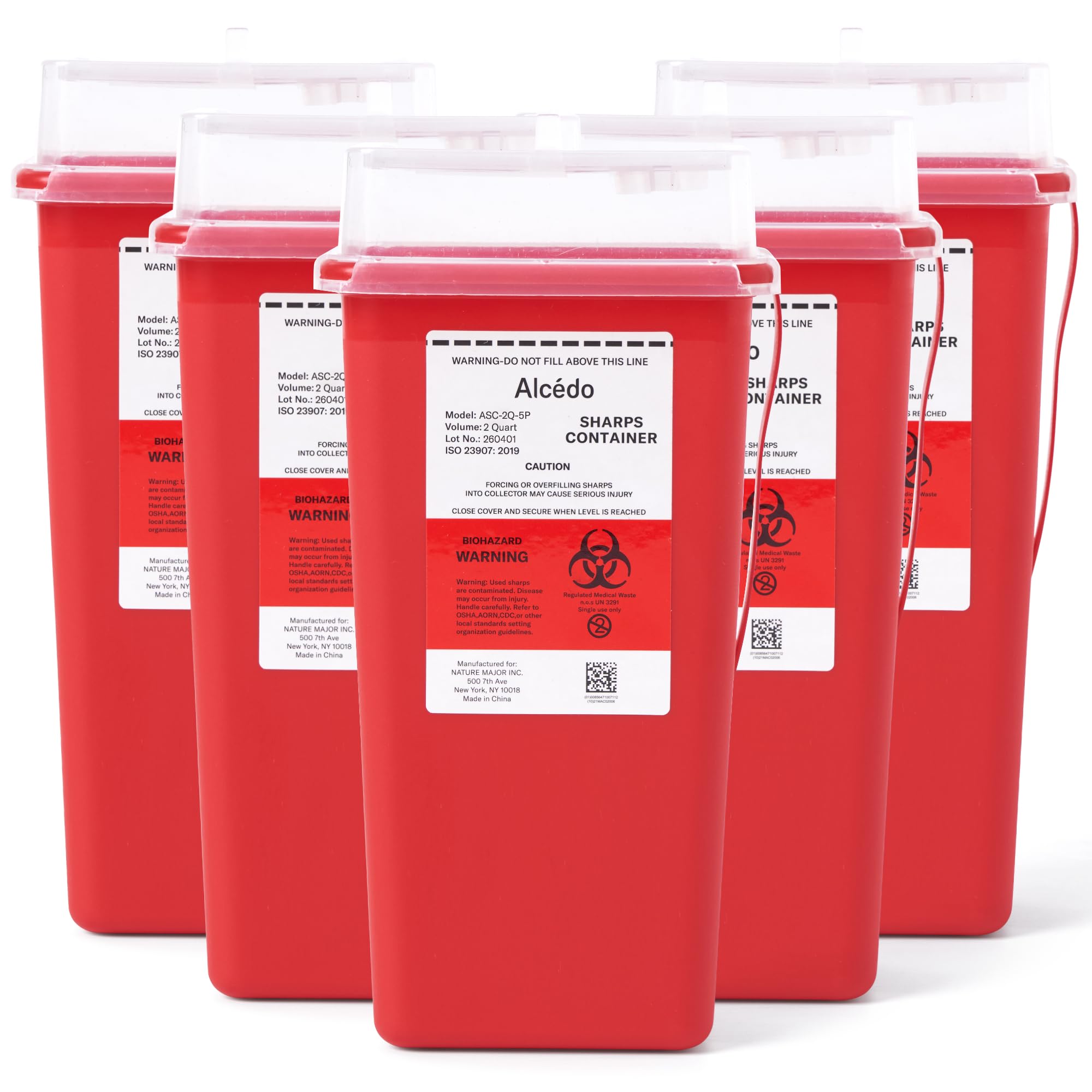 Alcedo Large Sharps Container 5 Quart (2-Pack) Home & Professional Use — Amazon image 11