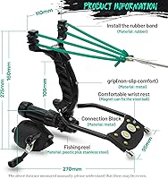 Vista 4 de oubert Potente kit de pesca con tirachinas con carrete plegable Slingshot Bowfishing Kit con dardos de pesca y protector de mano tirachinas