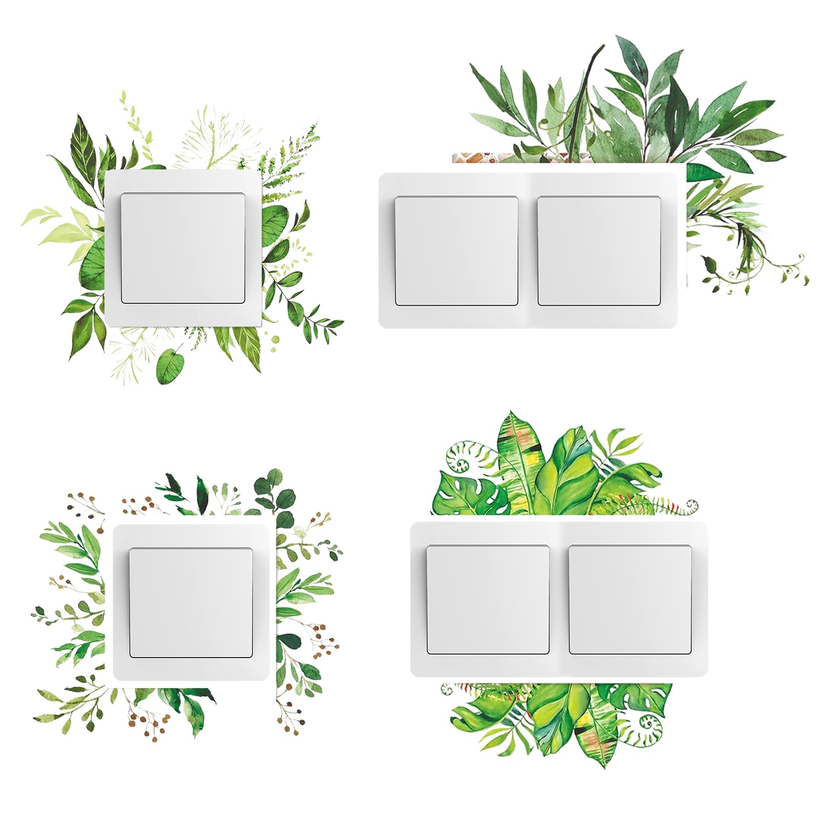 YJFY Lot De 5 Autocollants Interrupteur Floral Rose - Décoration Murale Interrupteur