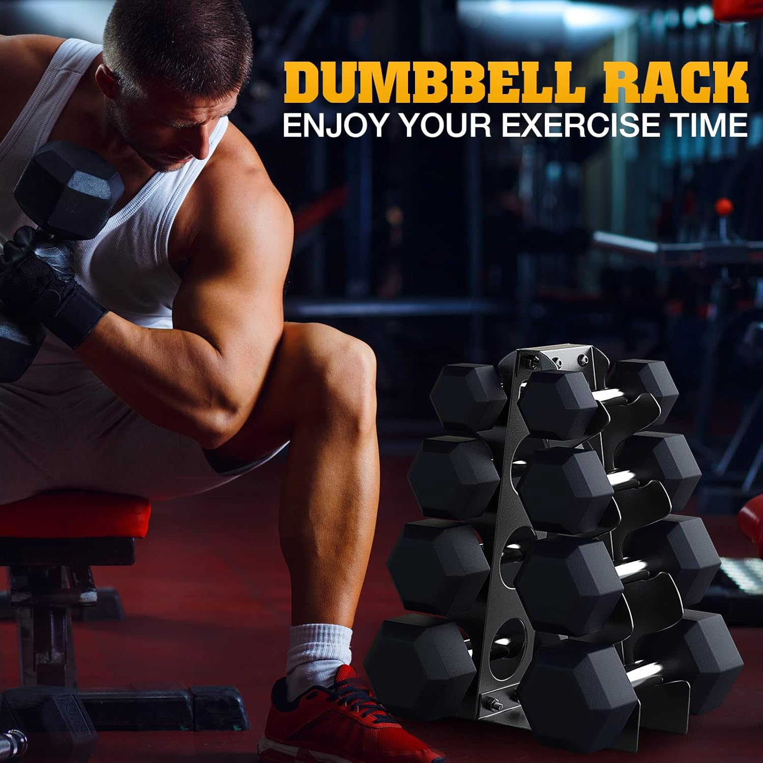 Buy Okugafit Dumbbell Rack 4 Tier, Weight Rack for Dumbbells, Dumbbell