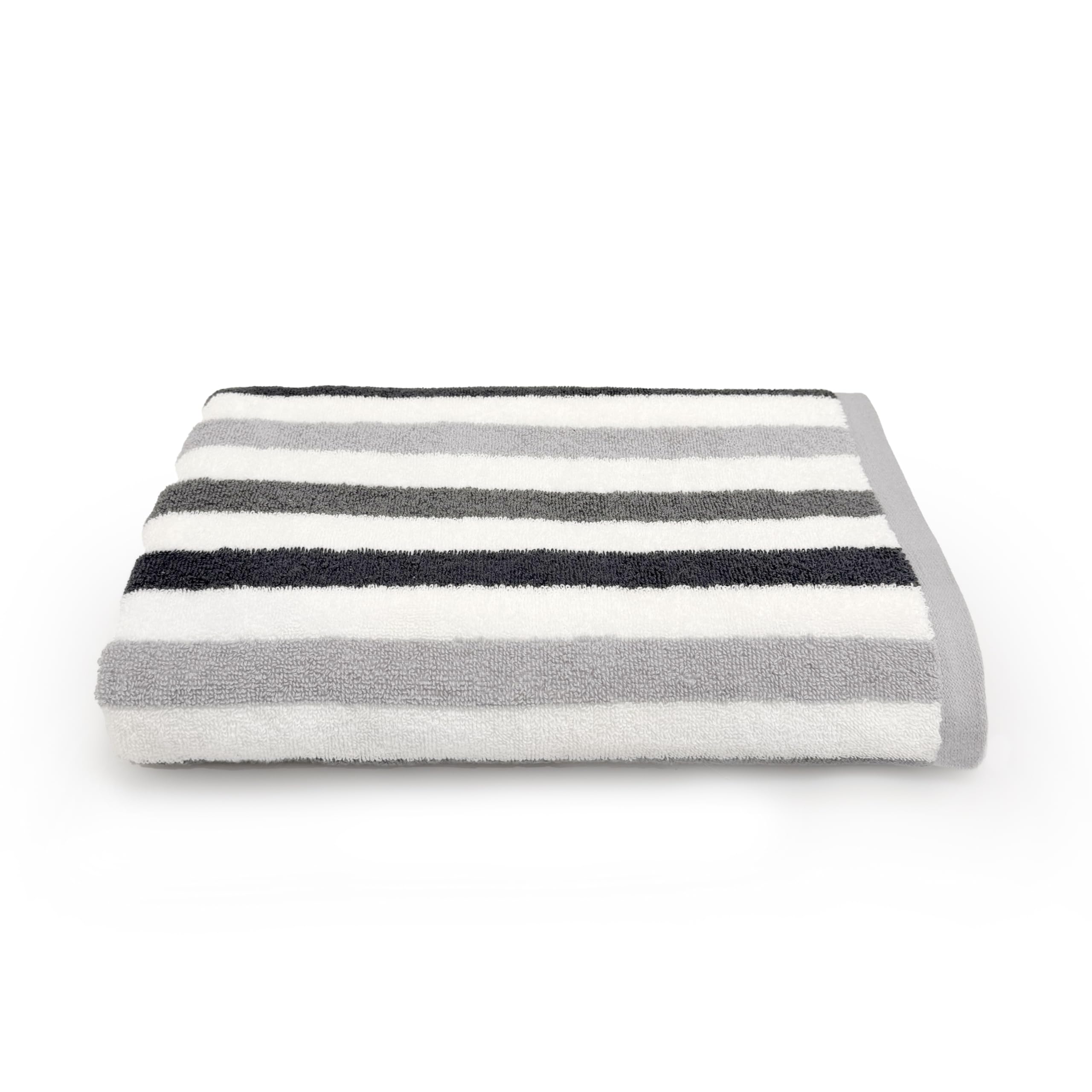 Allure Bath Fashions Cali Striped Bath Sheet - 100% Cotton Grey