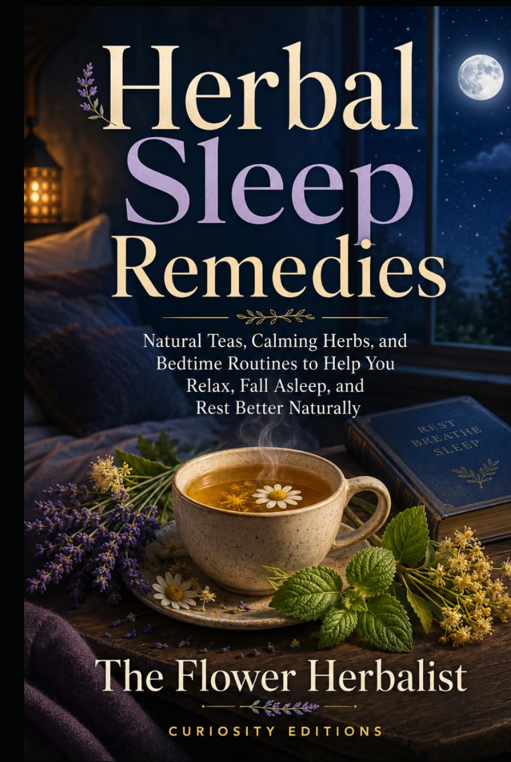 Portada de Herbal Sleep Remedies: Natural Teas, Calming Herbs, and Bedtime Routines to Help You Relax, Fall Asleep, and Rest Better Naturally