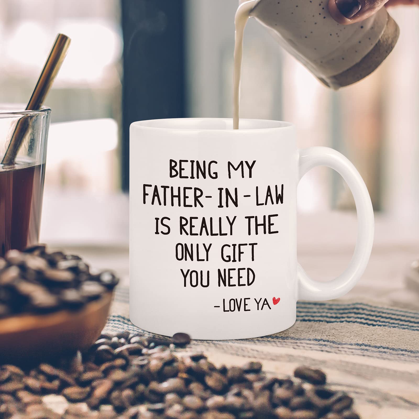 Tazza Da Caffè In Ceramica Veracco 12 Oz - "Being My Dad Is Really The Only Gift You Need", Tazza Bianca Con Scritta Divertente, Regalo Di Compleanno Per Papà E Patrigno