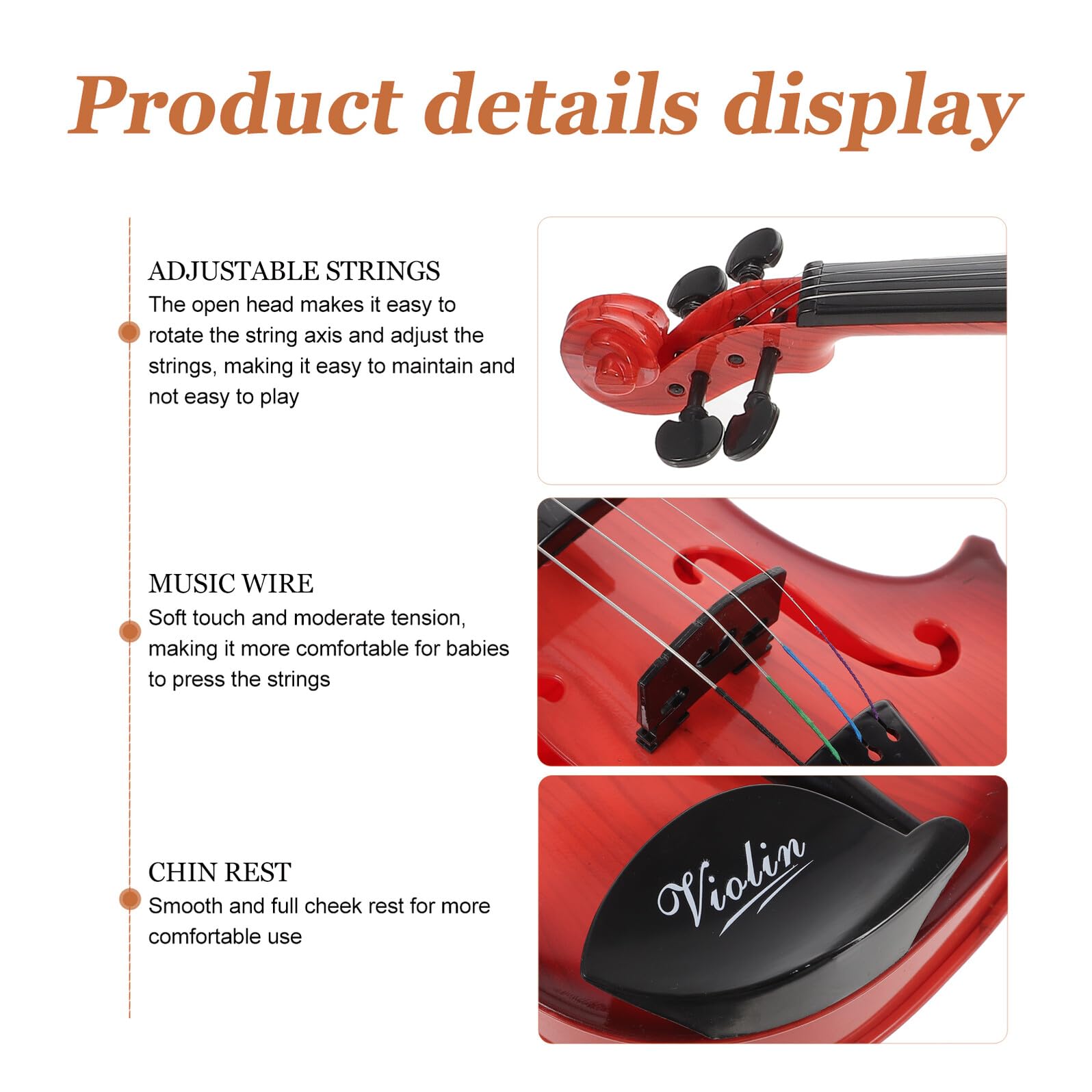 Giocattolo Violino per Bambini in Plastico a Forma di Violino Musicale per Principianti come Festa Scuola Decor e Regalo di Educazione Musicale