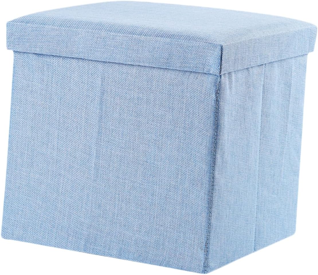 Storage Stool Footstool Foldable Crate Storage Cube Comfortable Fabric Footstool