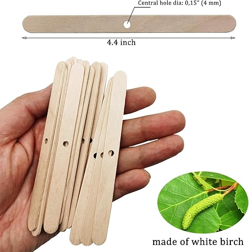 Miniatura 6 de MILIVIXAY 100 mechas de vela de cáñamo de 10 pulgadas de grosor (diámetro 0.118 in) con 100 pestañas de metal, 100 calcomanías de mecha de vela y 50