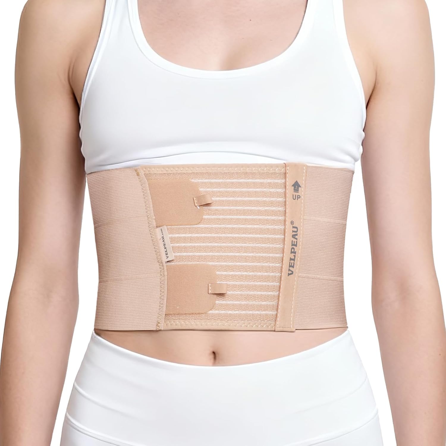 VELPEAU Broken Rib Brace for Men & Women - Compression Chest Binder Belt for Cracked, Bruised, Fractured, Dislocated Ribs, Costochondritis Relief, Sternum Support (Standard Version: 6.7" Width, Large)
