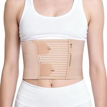 VELPEAU Broken Rib Brace for Men & Women - Compression Chest Binder Belt for Cracked, Bruised, Fractured, Dislocated Ribs, Costochondritis Relief, Sternum Support Standard Version 6.7" Width, Large