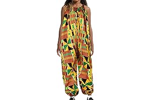 Little Girl's African Boho Print Jumpsuits: Vibrant Embodiment of African Heritage