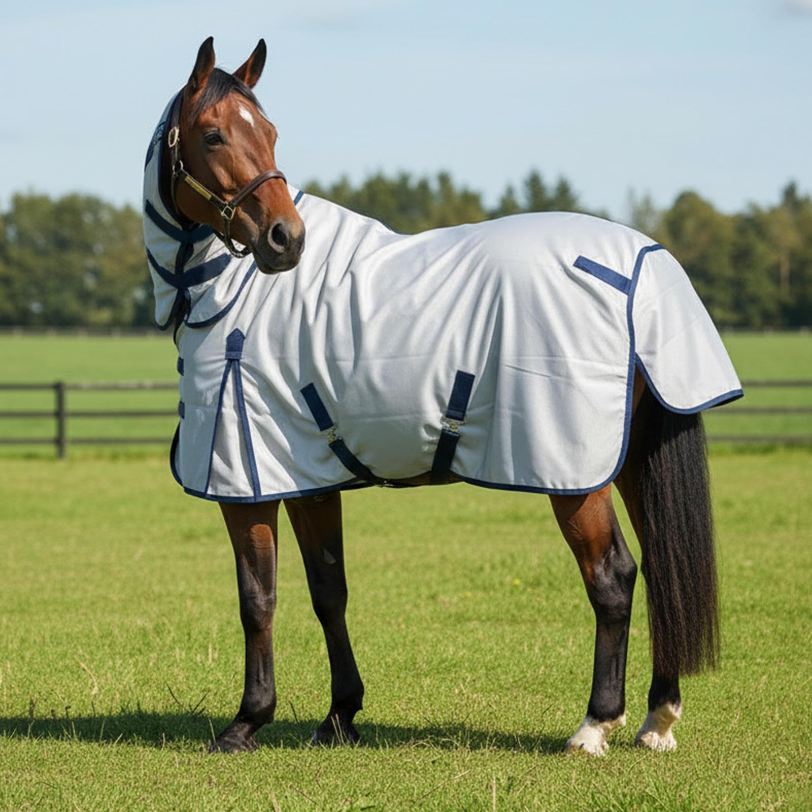 Sábanas para caballos, funda de transporte transpirable, protección contra insectos, tela ligera y duradera para mayor comodidad y seguridad