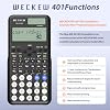 WECKEW Scientific Calculator 401 Function 2-line Display 10+2 Digits Solar and Battery Calculator with Slide-on Cover for Secondary School Black (991MS 2nd Edition)