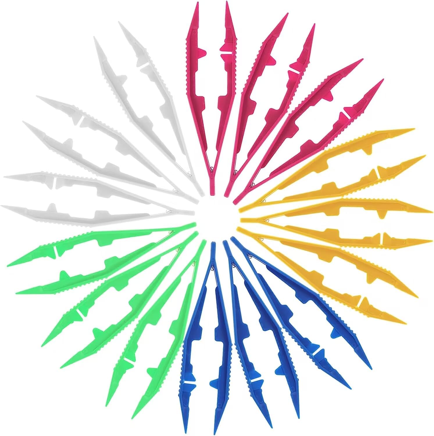 35pcs Plastic Tweezers 5.1 Inch Craft Tweezers Plastic Bulk Bead
