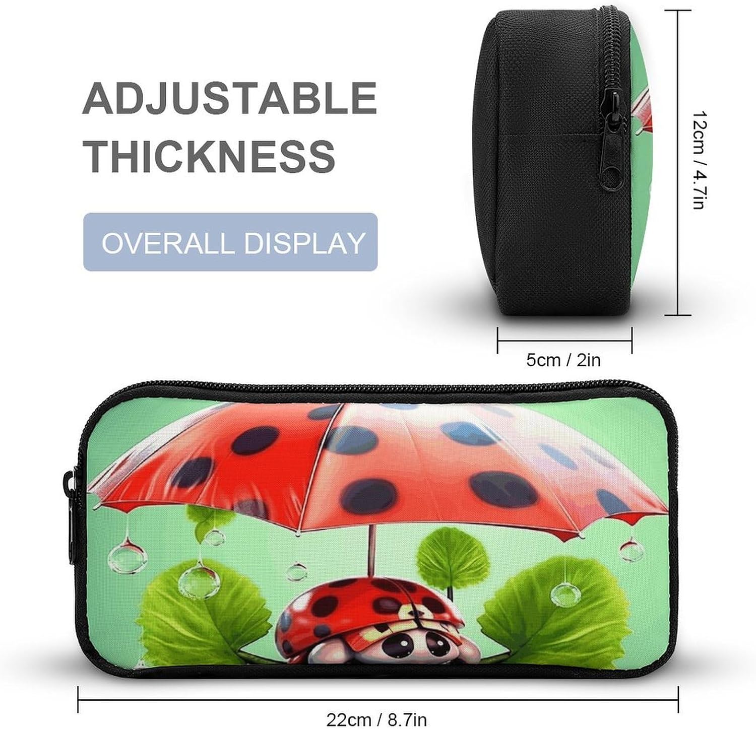 Funny Ladybug Pen Cases Zipper Pencil Bag image 2