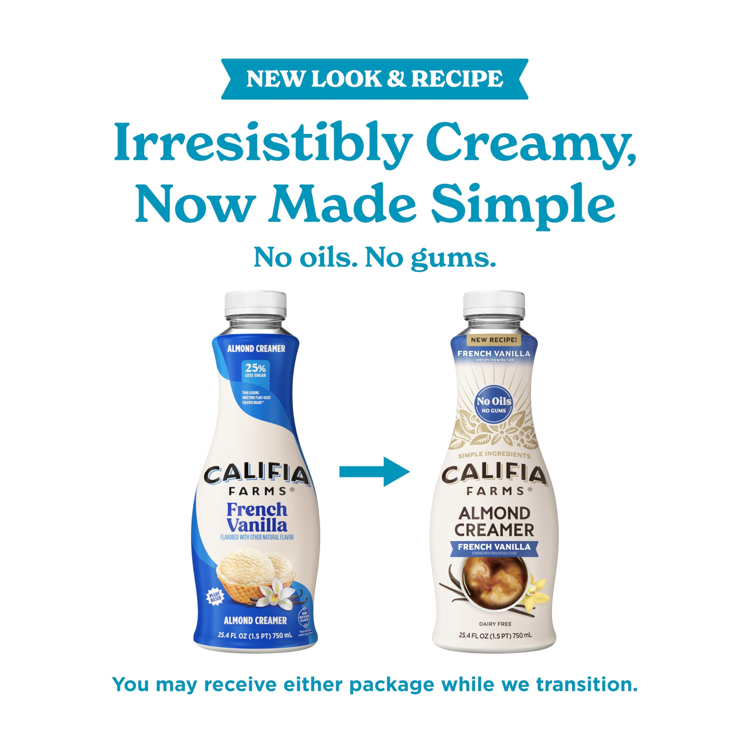 Califia Farms - French Vanilla Almond Milk Coffee Creamer 25 4 Oz Dairy Free Plant Based Vegan Gluten — view 3