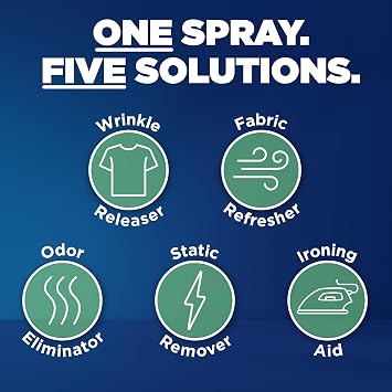 Downy Wrinkle Release Spray, Travel Size Spray, All In One Formula, Removes Wrinkles, Static and Odor Eliminator, Crisp Linen Scent, 3 Fl Oz, Pack of 3