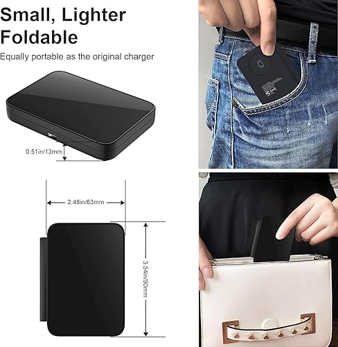 Miniatura 3 de Miady Estación de carga 3 en 1 para Apple Magsafe, Cargador inalámbrico magnético, cargador de viaje plegable para iPhone 15141312 Pro Max, para