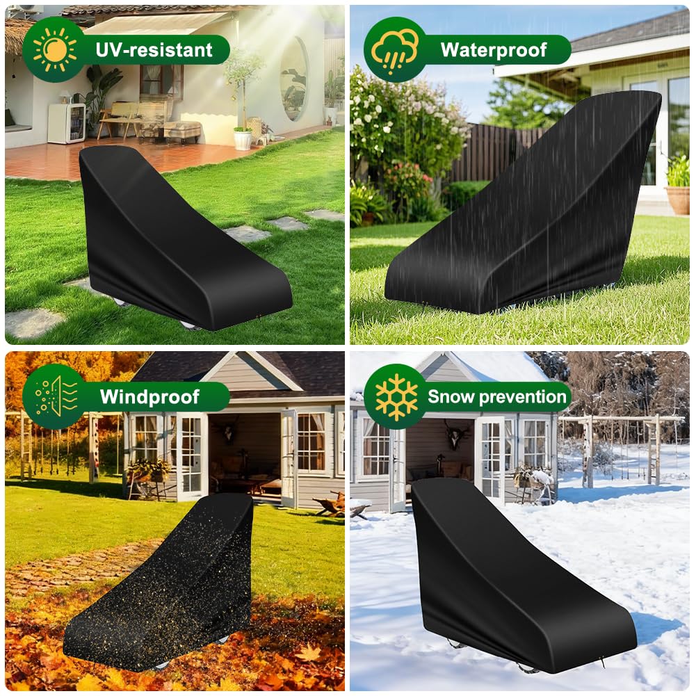 Rasenmäher Abdeckung Wetterfest, Universal Rasenmäher Abdeckhaube 140 x 56 x 103 cm, Schubmäher-Abdeckung mit verstellbarem Kordelzug für Rasentraktor Abdeckplane