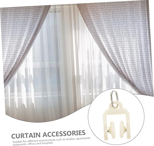 Miniatura 6 de TEHAUX 100 pcs Windows Glider Wheel Hooks Sliding Fitting for Shower Pulley Runner Ers Cm Plastic Curtain Track Tracks Hook Ceiling