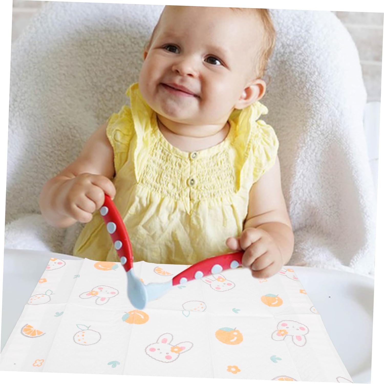 Mikinona 10pcs Disposable Adhesive Placemats for Babies Waterproof Table Mats for Boys and Girls Portable Dining Essentials for Toddlers Easy Clean Oil-Resistant Table Mats