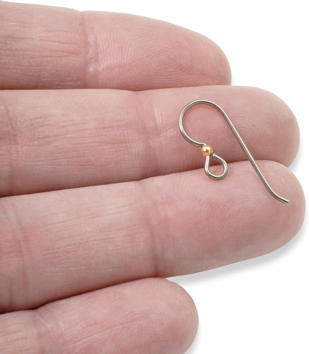 10 Gray Niobium Ear Wires + 2mm Copper Accent Bead - Hypoallergenic Earring Hooks for Sensitive Ears - Ideal for DIY Earring Making