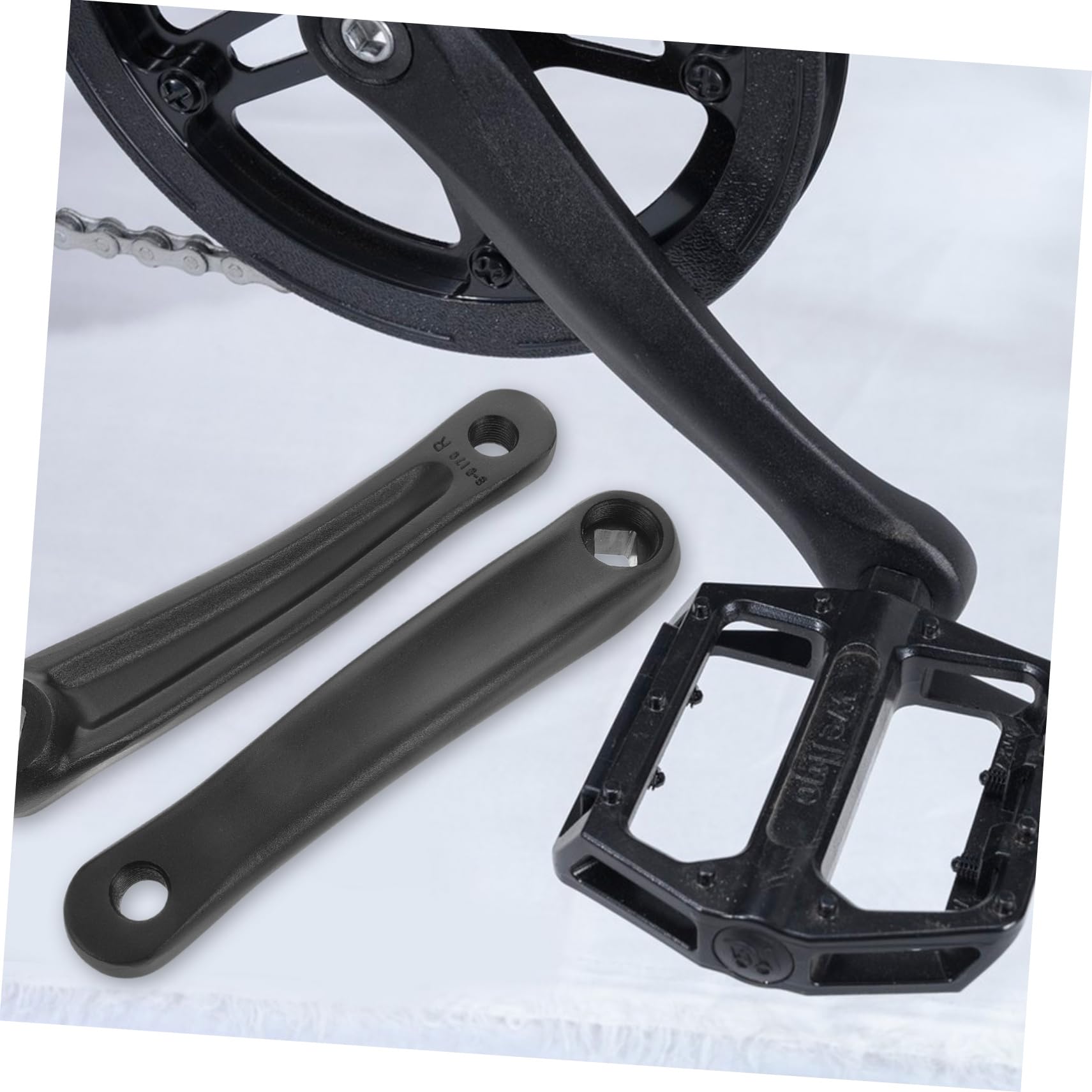 BESPORTBLE 2pezzi Pedivella per Bicicletta Braccio Pedivella Sinistro per Catena Singola Adatto per Bicicletta Elettrica Ibrida e Mountain Bike