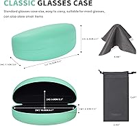 Vista 3 de molshine Funda rígida para gafas de sol, funda clásica grande para lentes de sol, lentes con paño de limpieza, bolsa