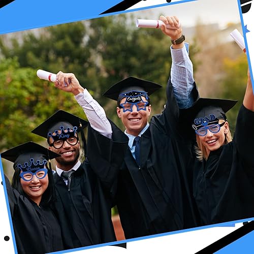 Miniatura 6 de 24 lentes de graduación 2023 para cabina de fotos, accesorios para la clase de 2023, para graduación, regalos de fiesta (azul)