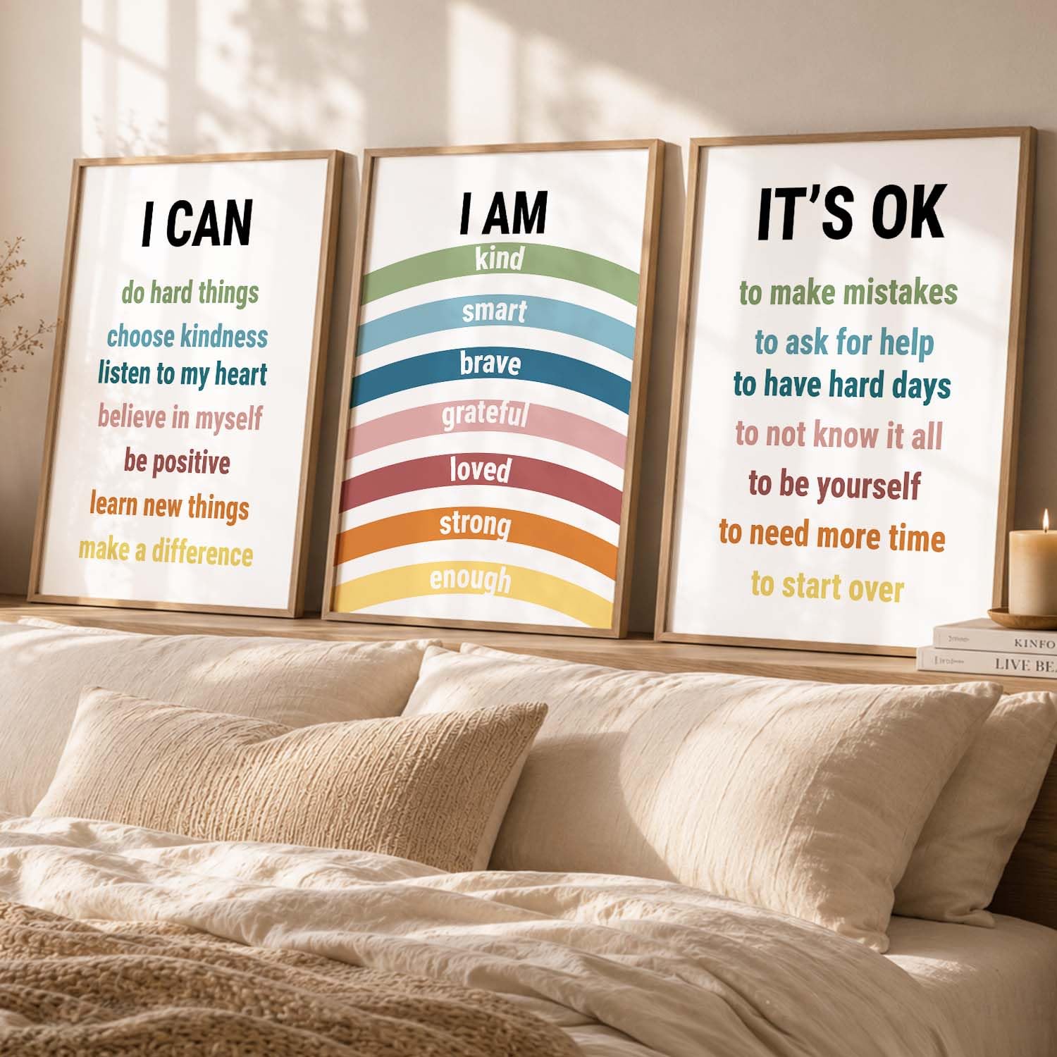 Motivational Wall Art Set - 3 Framed Posters -6