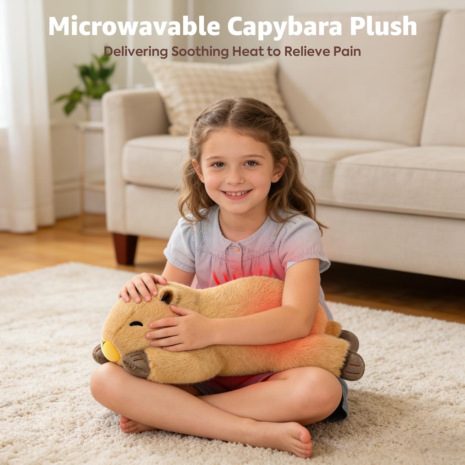 Onsoyours Original Capybara Microwavable Stuffed Animal, Heatable Capybara Plush for Warmth & Comfort - Soft Plushies Toys for Kids & Adults