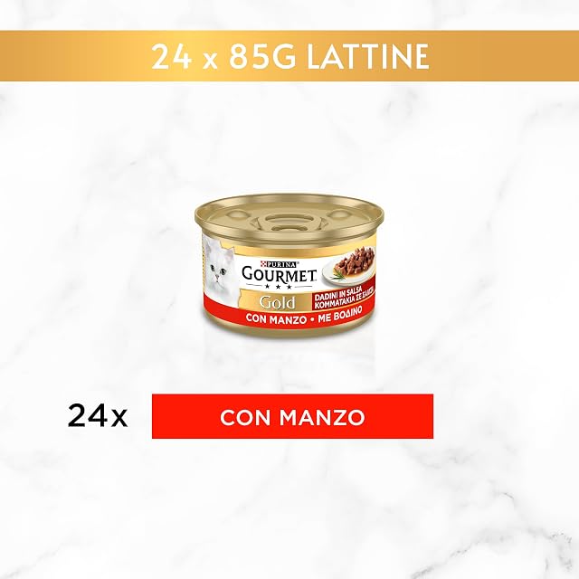 Foto 2 de 7 de Purina Gourmet Gold - Tuercas de Salsa para Gatos con Ternera, 24 latas de 85 g