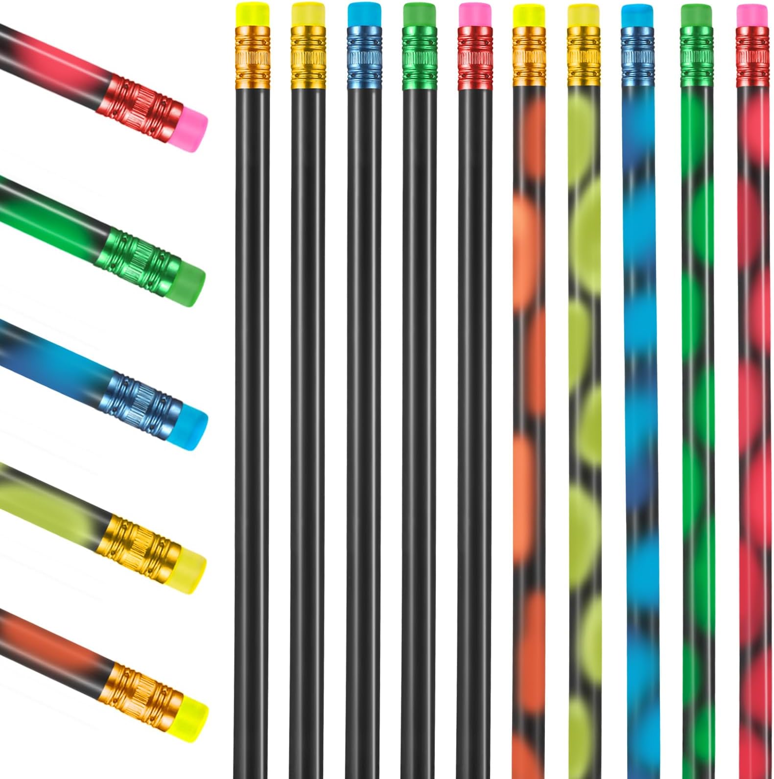 Outus 30 Pieces Color Changing Mood Pencil Bulk with Eraser 2B Wooden Heat Activated Fun Pens Assorted Color Thermochromic Pens for Kids Students Back to School Pencils Gift Birthday Party Favor