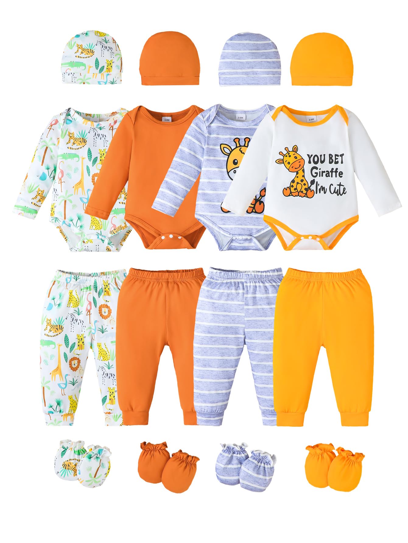 Newborn Baby Clothes Unisex Baby Layette Set Infant Romper Outfit 0-12M