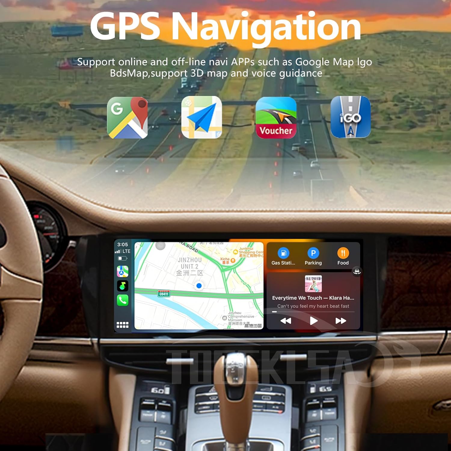 GPS Navigation interface on the Toeeklsa Car Radio