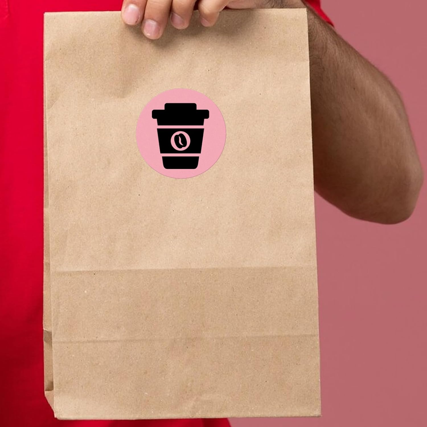 Pink Circle Thermal Labels Vinyl 2 Inch Self-Adhesive Round Stickers Roll Waterproof Printer Decals Name Tag for QR Code DIY Office Address 500 PCS - Image 4