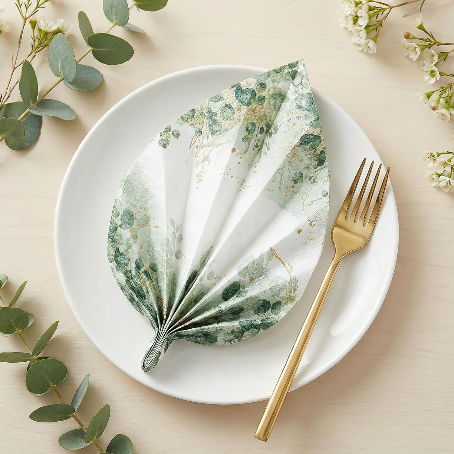 NatNarr 60 Pcs Eucalyptus Napkins, Paper Guest Hand Towels for Bathroom image 4