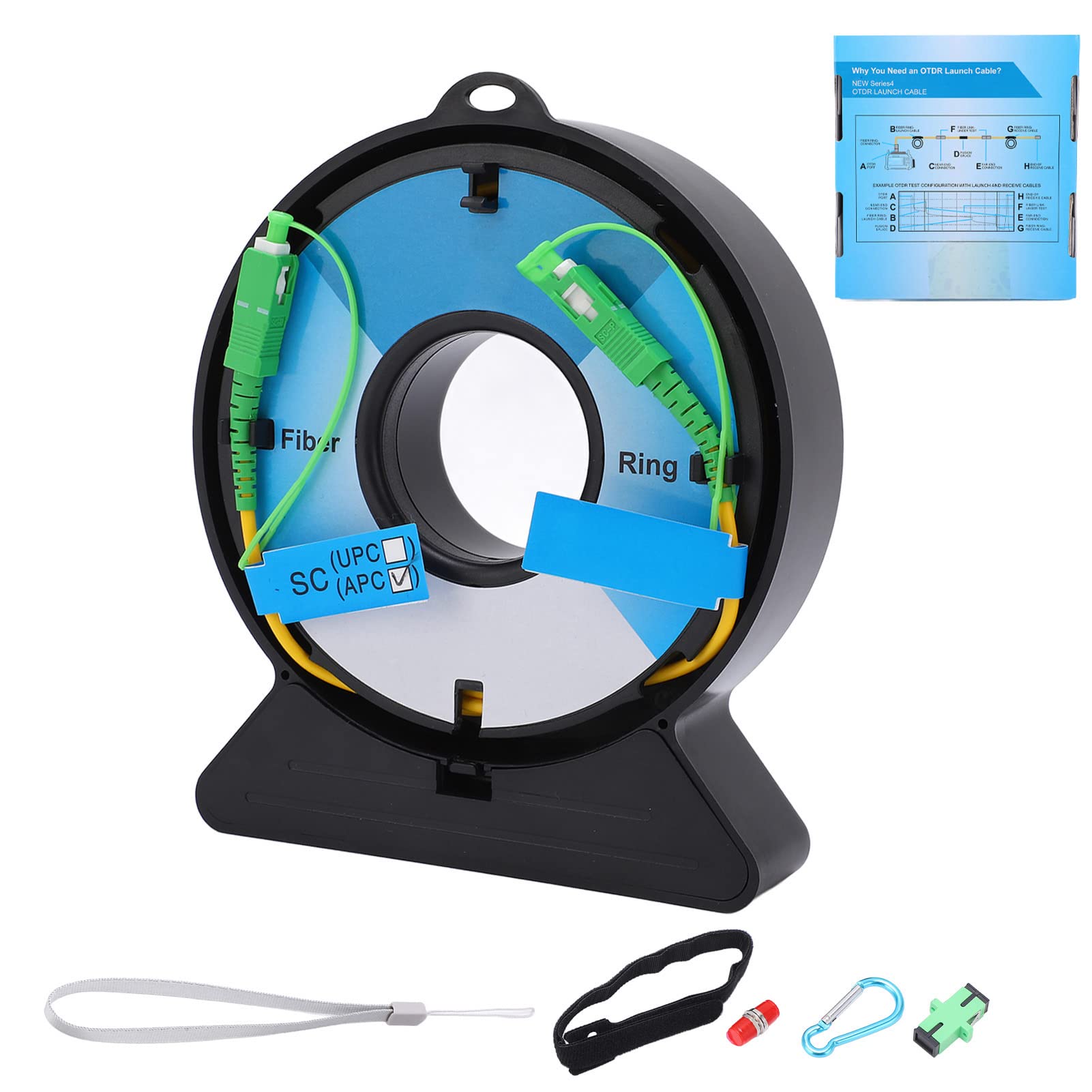 FTVOGUE Cable de Lanzamiento de Fibra OTDR, Cable de Extensión de Prueba de Fibra Monomodo ABS SC a SC 2000 M 6561,7 Pies, Pulso de 80 Ns, con Acopladores para Técnicos de Pruebas OTDR