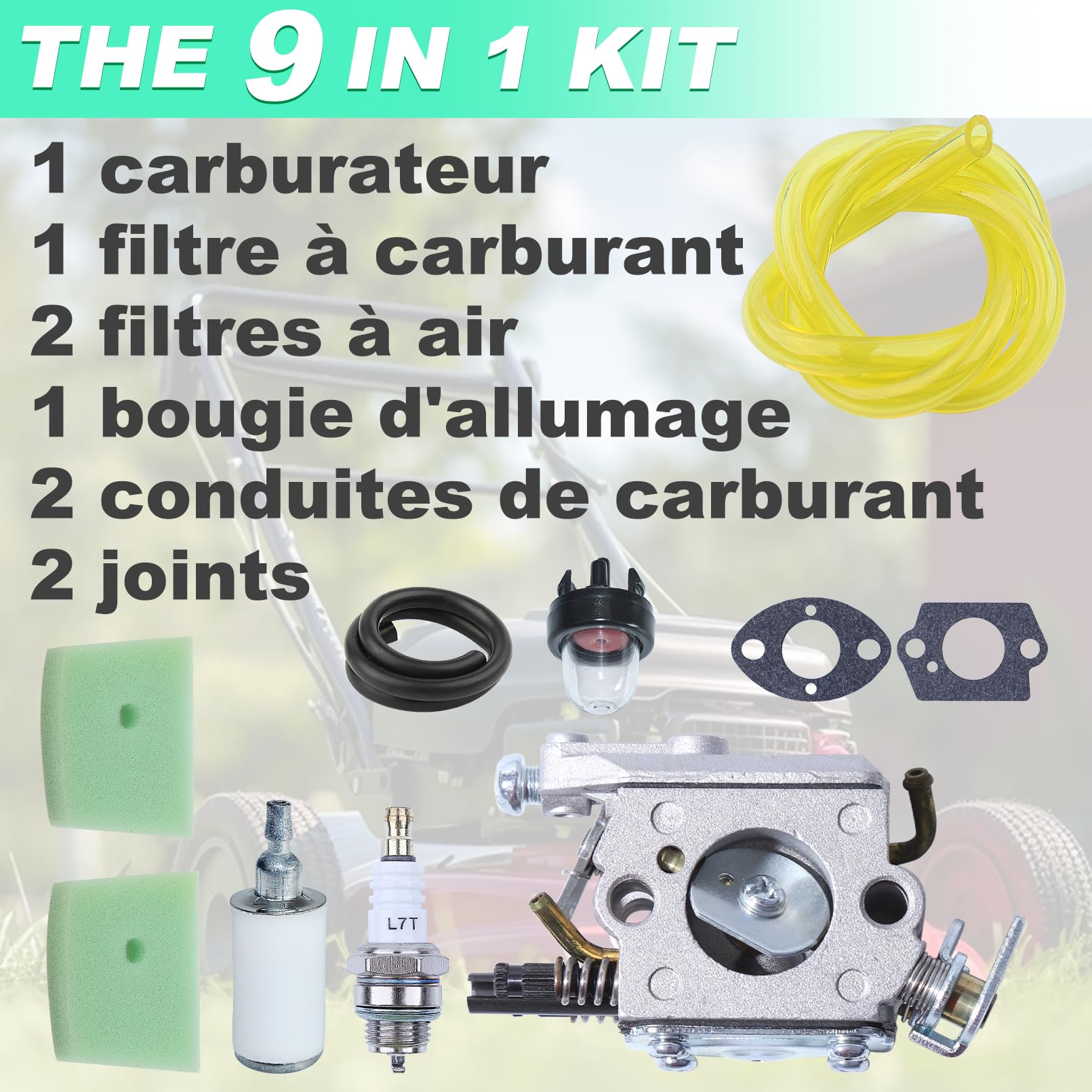 Kit Carburatore per Husqvarna 123 223 323 325 326 327, ADEFOL Ricambi Accessorio Motore Numero Parte OEM C1Q-EL24 Kit Riparazione Carburatore
