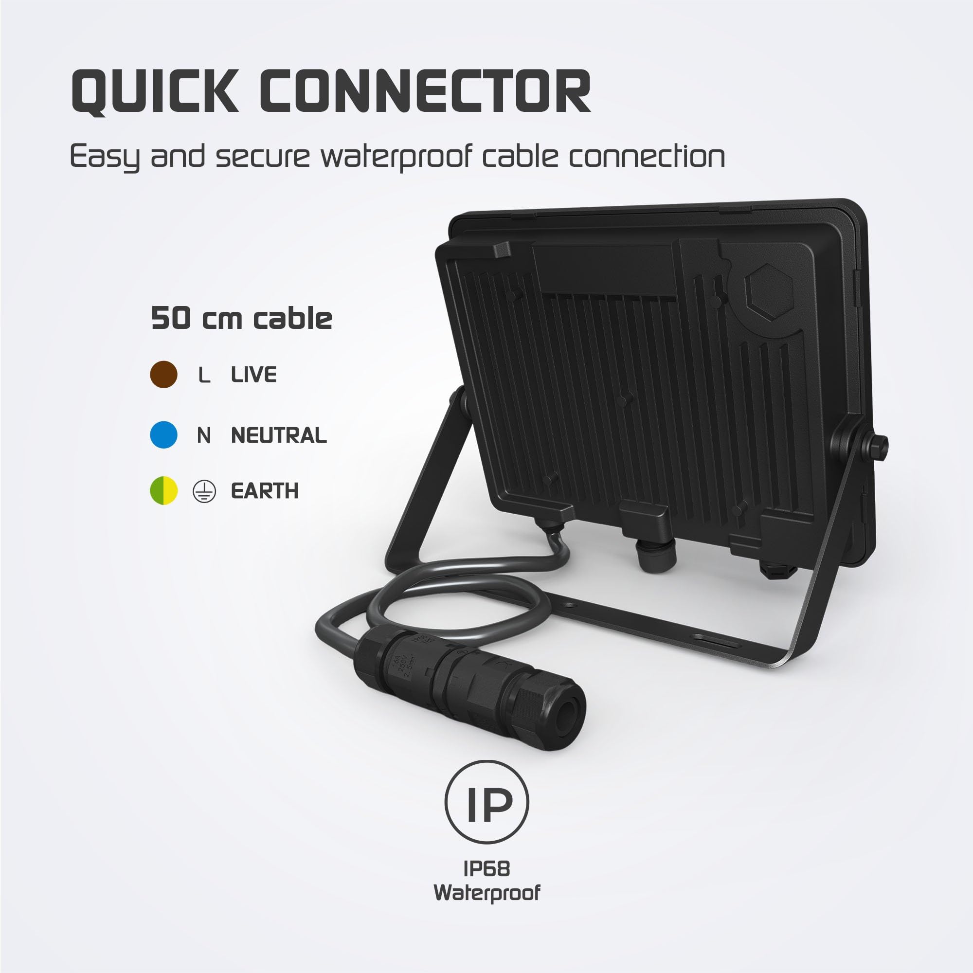 Ledvion 2 pezzi Performance Faretto LED da Esterno IP66 100W 135lm/W 6500K