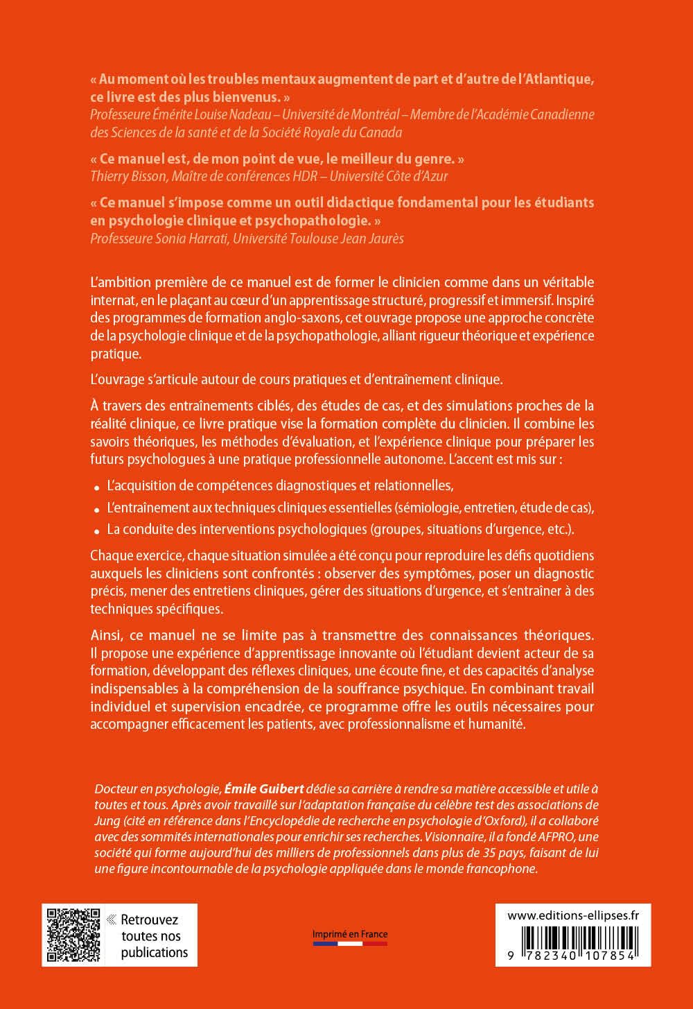 Psychologie clinique et psychopathologie: Manuel d'entraînement
