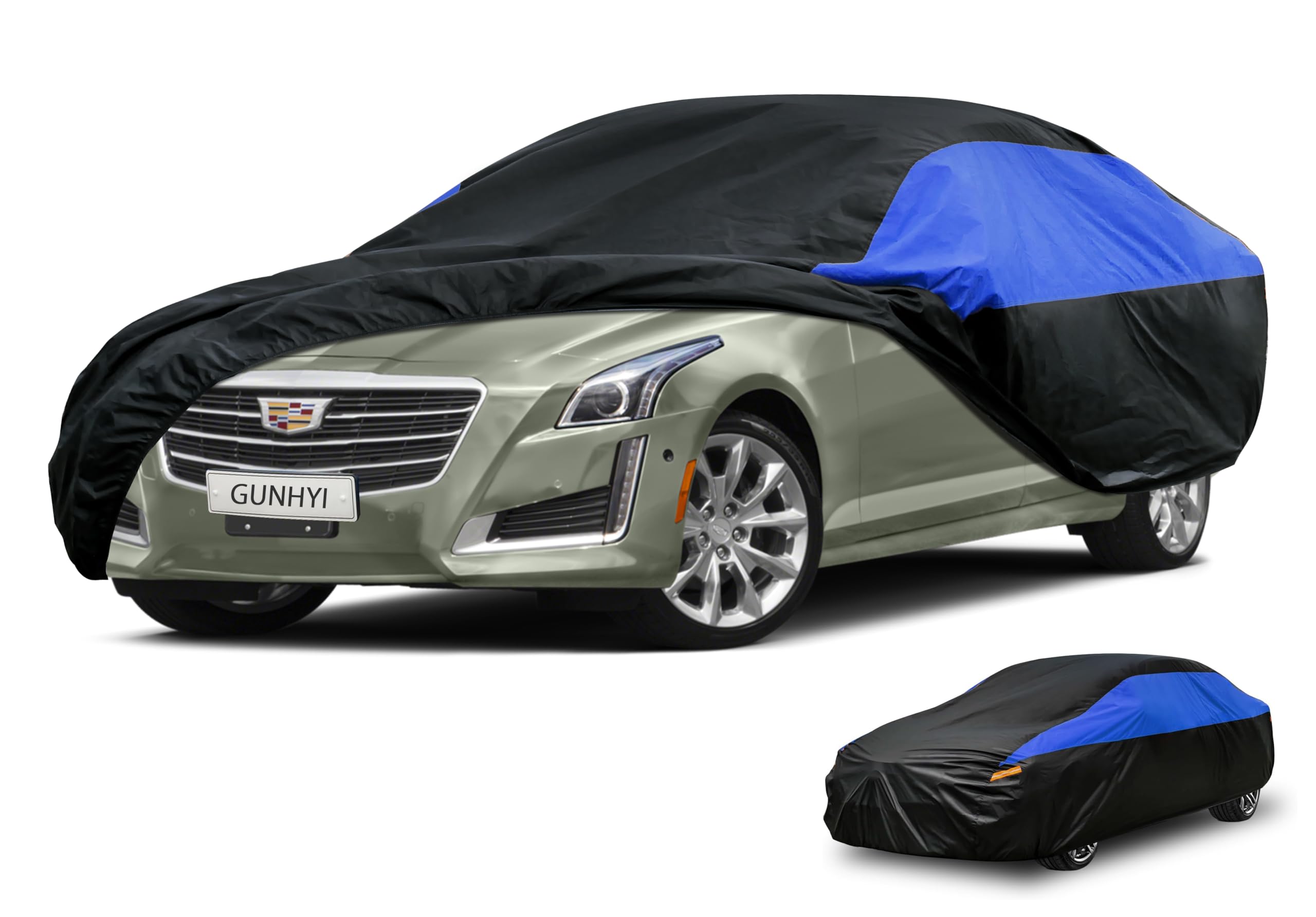 GUNHYI Cadillac Car Cover Custom Fit Cadillac CTS (2015-2019) Waterproof All Weather, Lightweight Full Car Cover Outdoor Sun UV Rain Dust Snow Wind Protection.