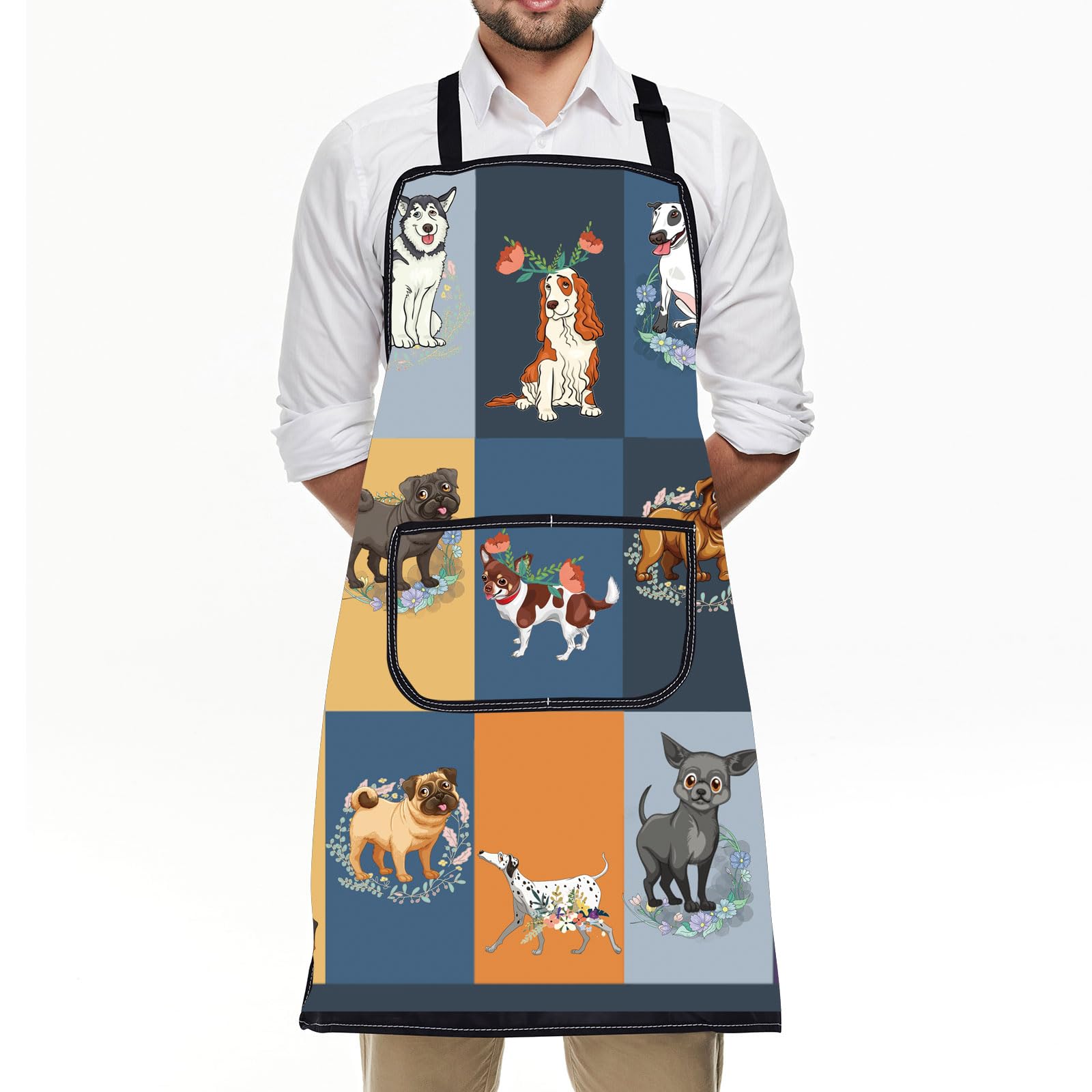 BNQL Dog Grooming Apron with Pockets Dog Grooming Waterproof Apron Dog Lovers Gifts for Groomer Dog Baking Gardening Grilling Apron - Image 4