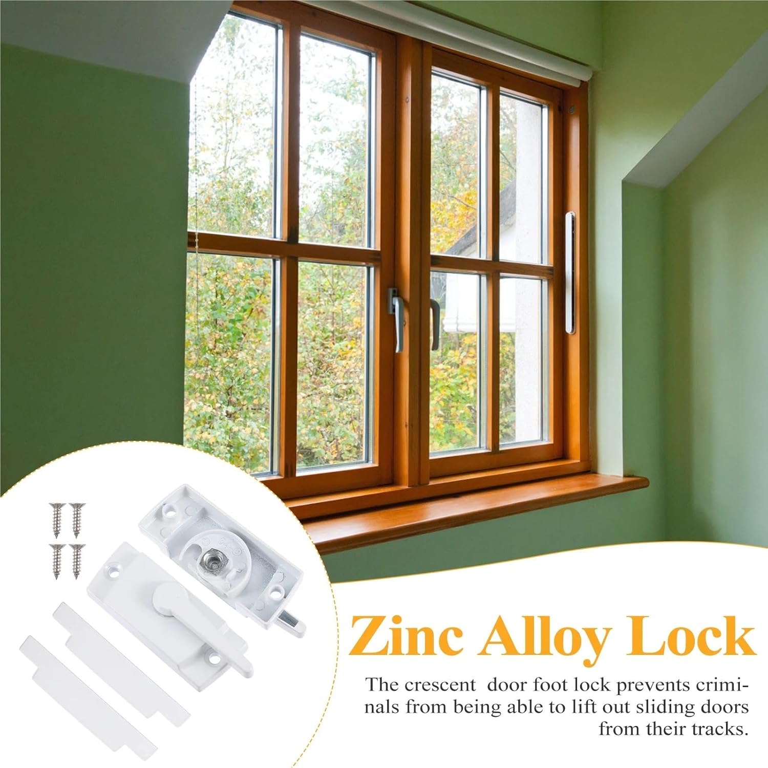 4 Set Zinc Alloy Sliding Door Window Latch Anti-Theft Push-Pull Buckle Crescent Lock Hardware Accessory