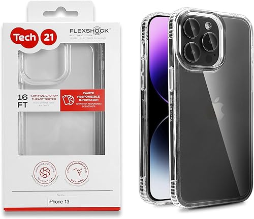 UrbanX EvoLite - Funda transparente para iPhone 13, funda transparente con protección contra caídas de 10 pies