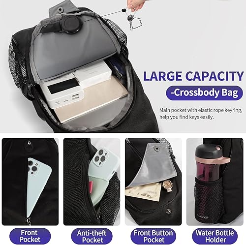 Miniatura 6 de OSOCE Mochila de hombro impermeable antirrobo bandolera en el pecho bolsa mochila bicicleta deporte