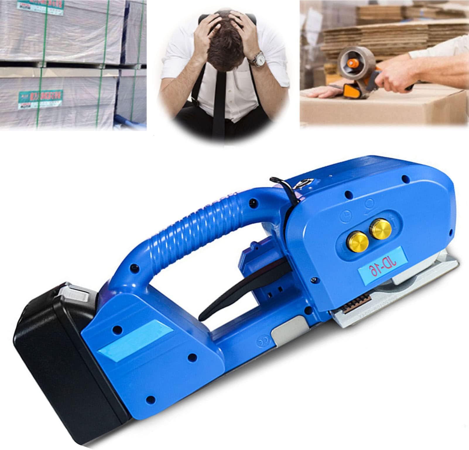 Electric Strapping Machine, Electric Welding Strapping Tool for PP/PET 3000mAH Rechargeable Battery Portable Powered Automatic Hot Melting Strapping