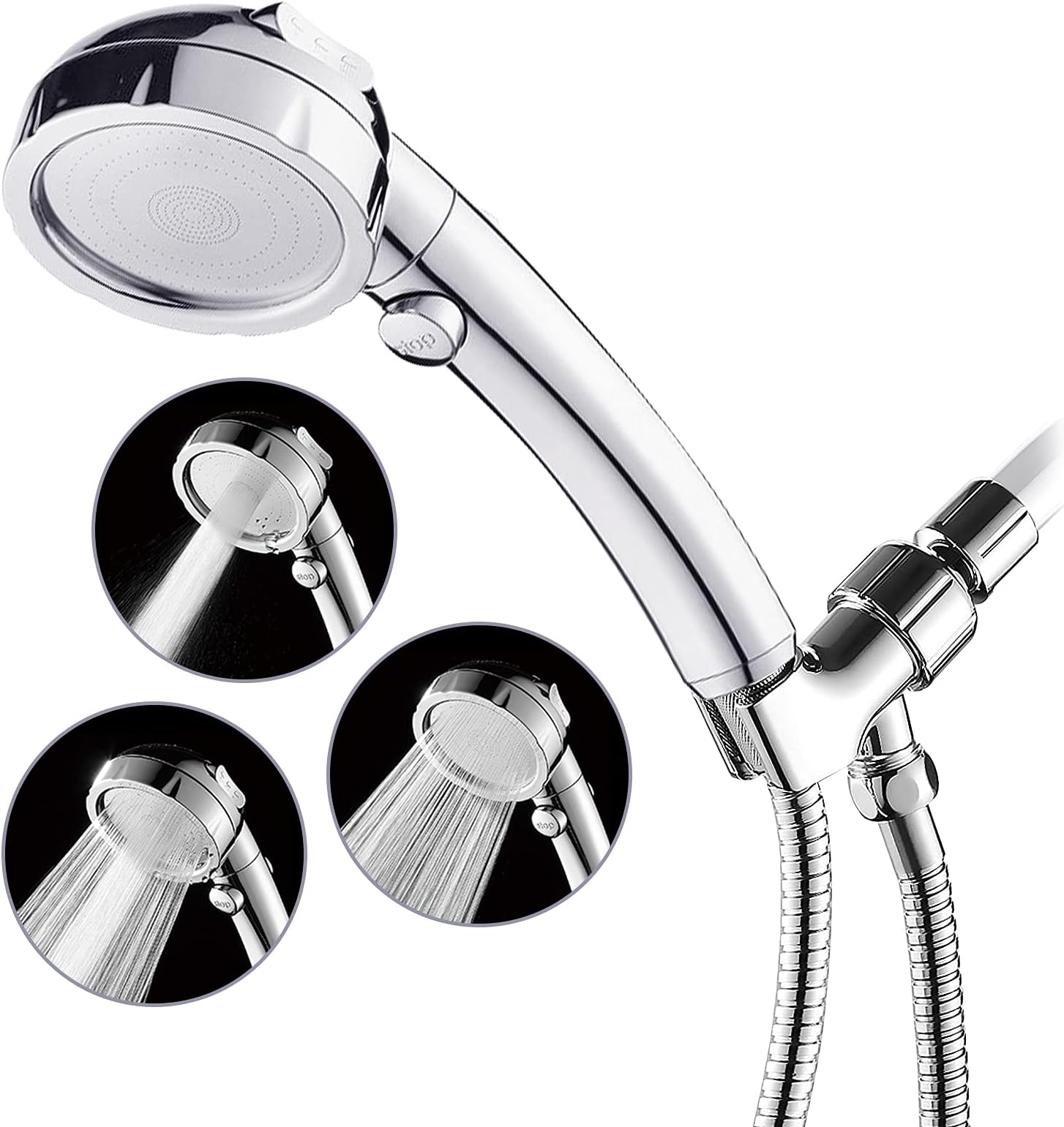 Handheld Shower Head High Pressure with On Off Switch, Chrome