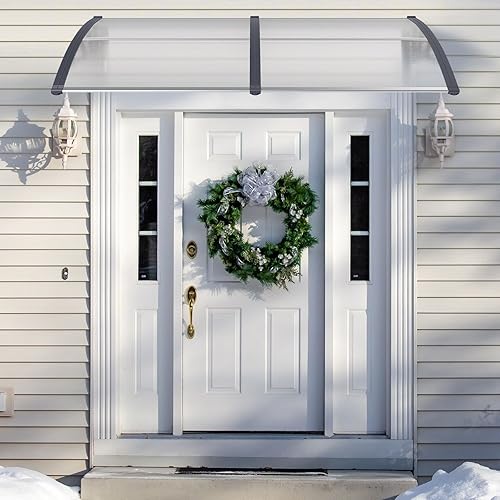 Miniatura 22 de Goplus Toldos para puertas, toldo de ventana de 40 x 40 pulgadas con protección UV, protección UV, UPF 50+, hoja hueca, toldo exterior de Leonado