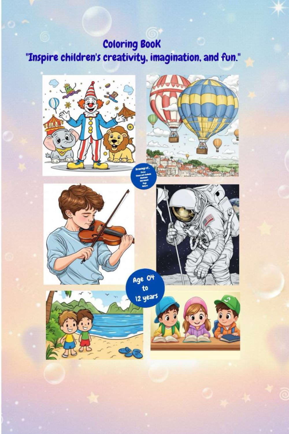 Inspire children's creativity, imagination, and fun.": "Coloring Book