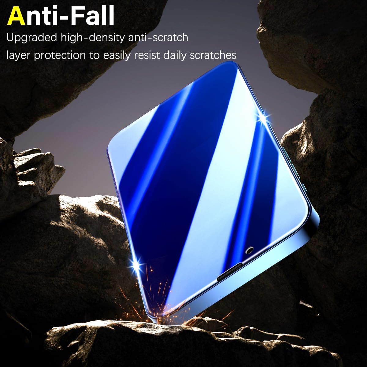 MAYtobe [2-Pack Privacy Screen Protector Designed for iPhone 16e, iPhone 14, iPhone 13 Pro, iPhone 13 Anti-Blue Light Tempered Glass, Eye Protection, Blue Anti-Spy, Colorful Gradient, Anti-Scratch - Image 3